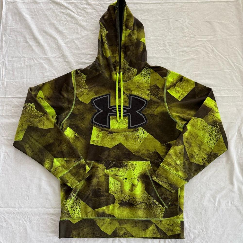 Under Armor Vibrant Neon Green‎ Patterned Hoodie size SM/P Small